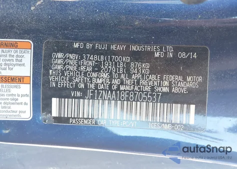 2015 Scion Fr-S Release Series z USA, uszkodzony, nr VIN JF1ZNAA18F8705537